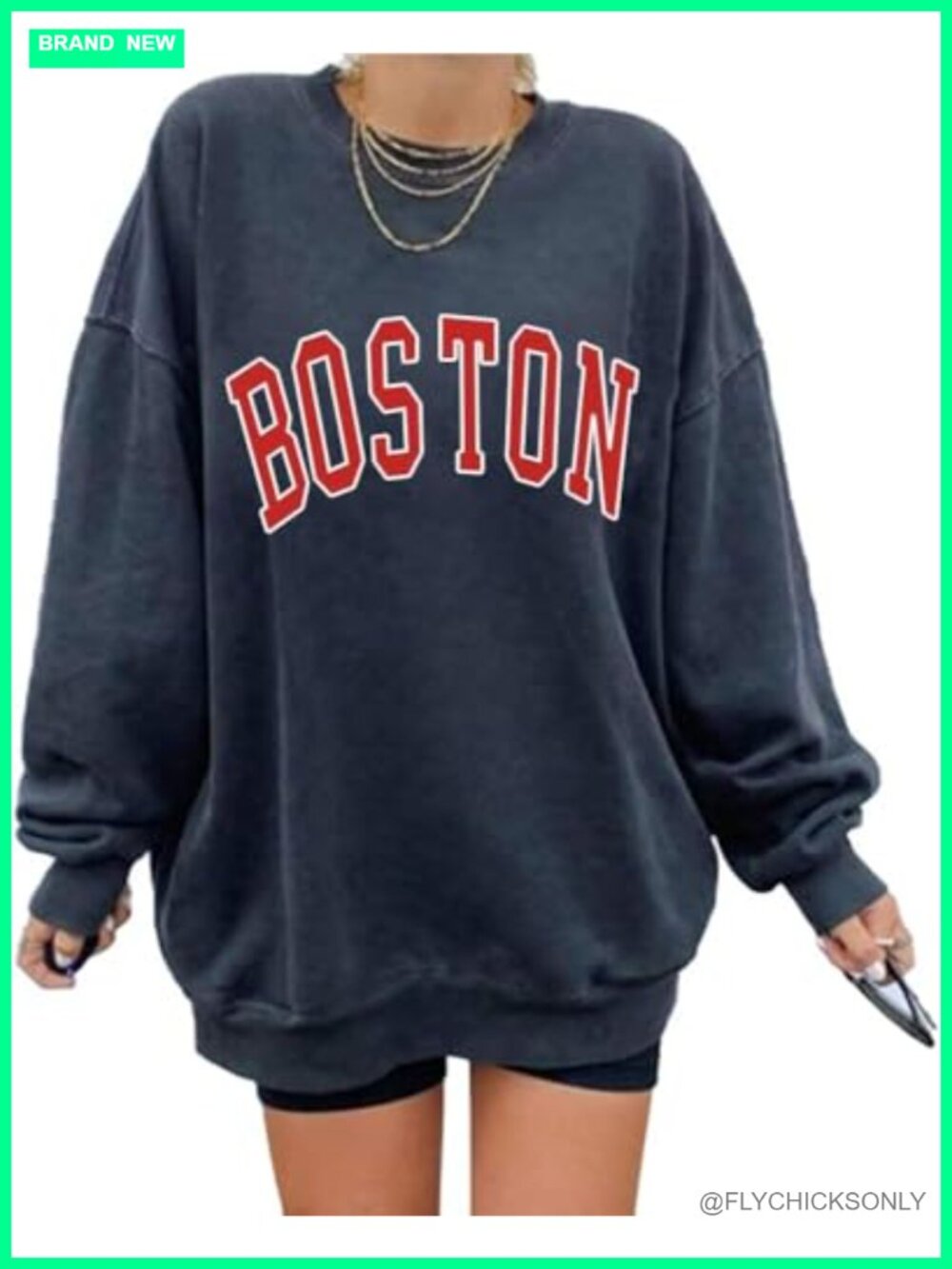 Oversized Crewneck Sweatshirt Los Angeles Pullover Long Sleeve Casual Loose Top